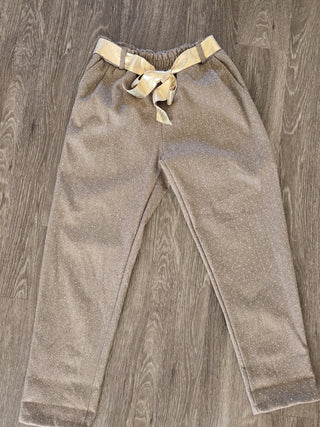 Gray silver rhinestones pants