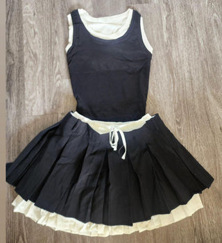 Black skirt sporty set