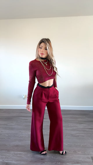 Alice glitter burgundy top