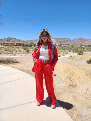 Red trouser pants