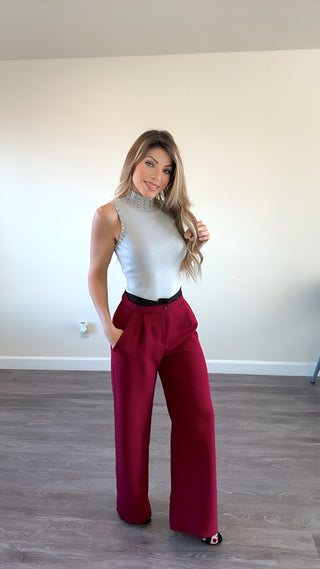 Burgundy  Trouser Pants