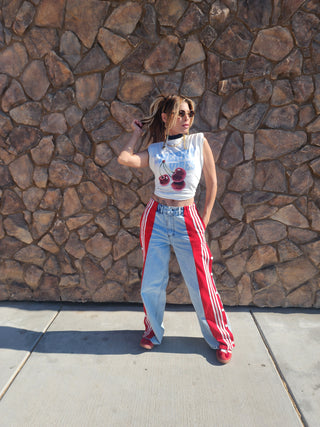 Cherries white tee top