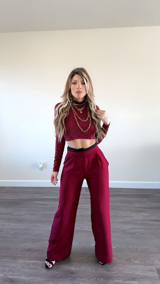 Alice glitter burgundy top