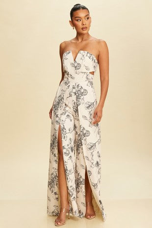 Black Flowers Silhouette jumpsuit