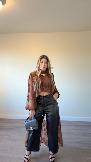 Black vegan leather pants