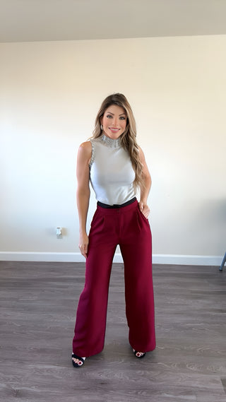 Burgundy  Trouser Pants